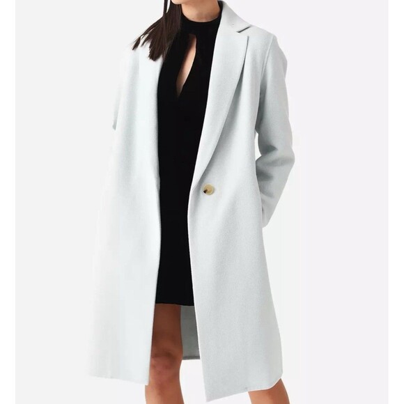 $795 Vince Womens Coat 2XL XXL Mint Glass Brushed Wool Classic Straight Overcoat - Picture 2 of 4